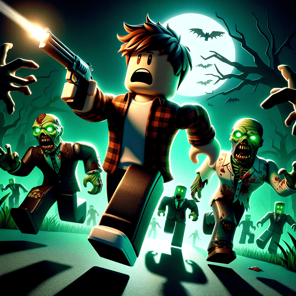 a person running from zombies with a shotgun in his hand